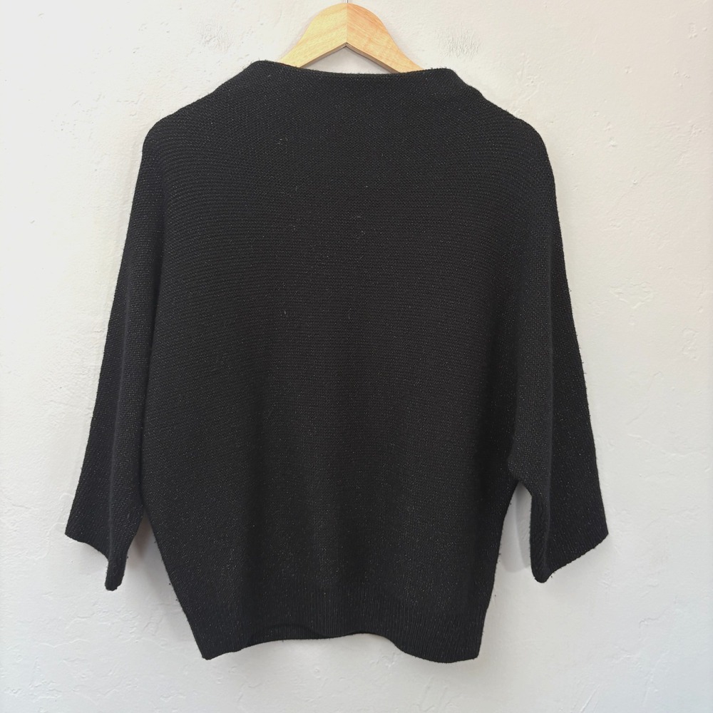 The Reset R Label Sweater Women Size Small Black Metallic Wool Blend